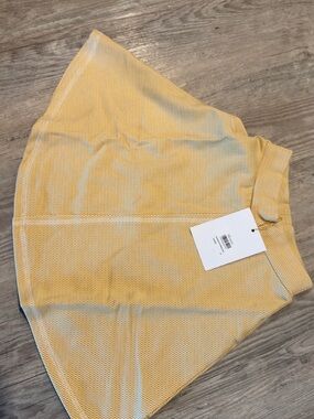 Yellow Textured A-Line Skirt